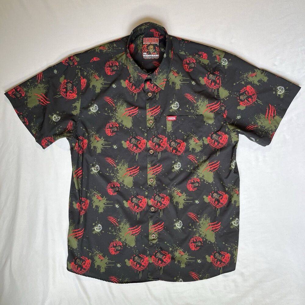 Dixxon Flannel Co The Nightmare On Elm Shirt Mens L Freddie Kruger Halloween AOP